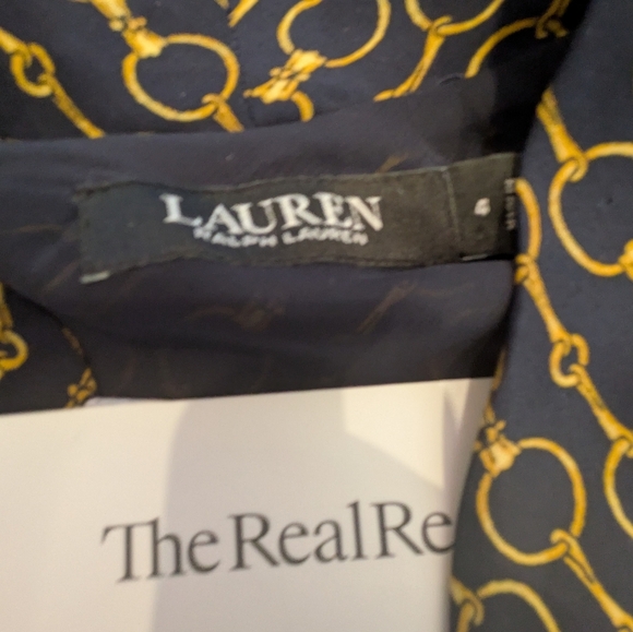 Lauren Ralph Lauren Black Dress Woth Gold Rings - Size 4 - Black Label - Picture 6 of 7